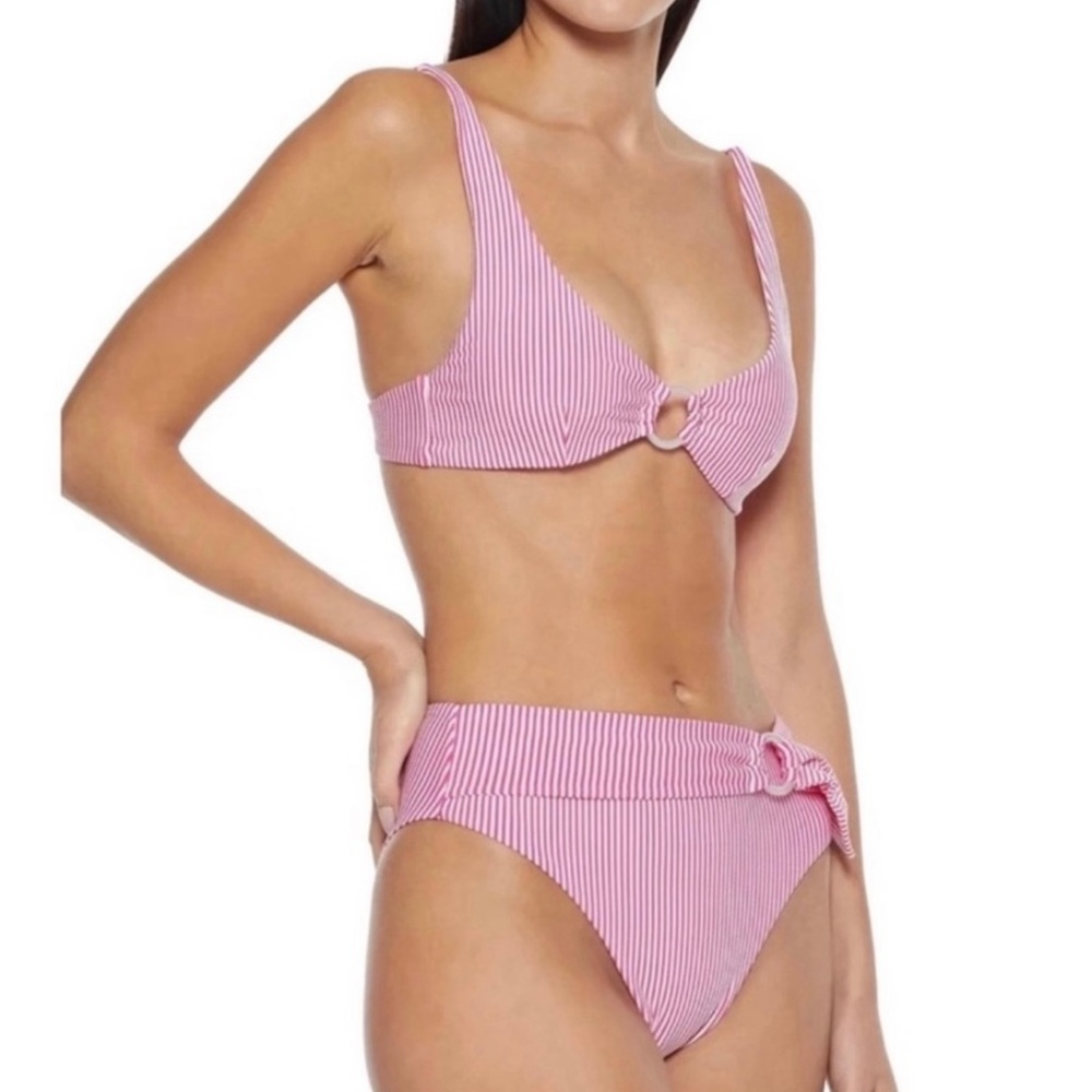 NEW ONIA FUCHSIA STRIPED BIKINI SET